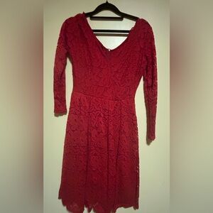 Elegant Red Lace Dress